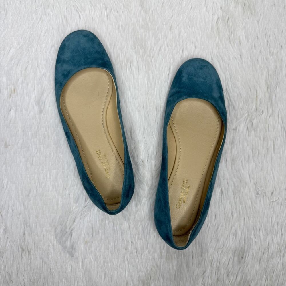 GARNET HILL / Pippa teal turquoise blue suede ballet flats / 6.5
